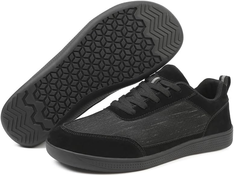 

Мужские кроссовки с широкой носочной частью, босоножки с дышащей вязаной тканью, без отрицательного падения, минималистичные на шнуровке, для ходьбы, бега и вождения Xjypuu2, черный