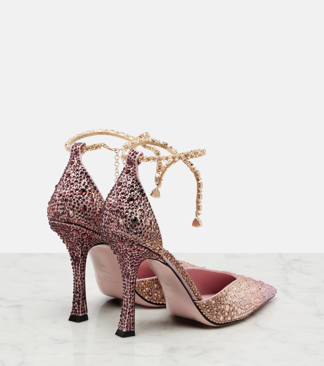 Атласные туфли Stevie 100, украшенные кристаллами Jimmy Choo, Silky Blus — фото 2