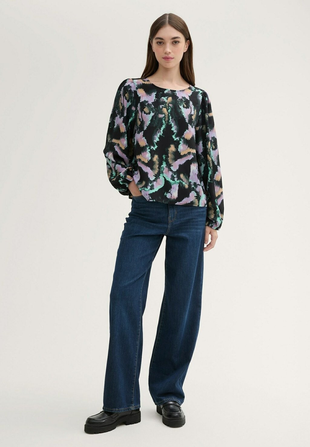 

Блуза LOOSE FIT MIT BALLONÄRMELN TOM TAILOR DENIM, мультиколор