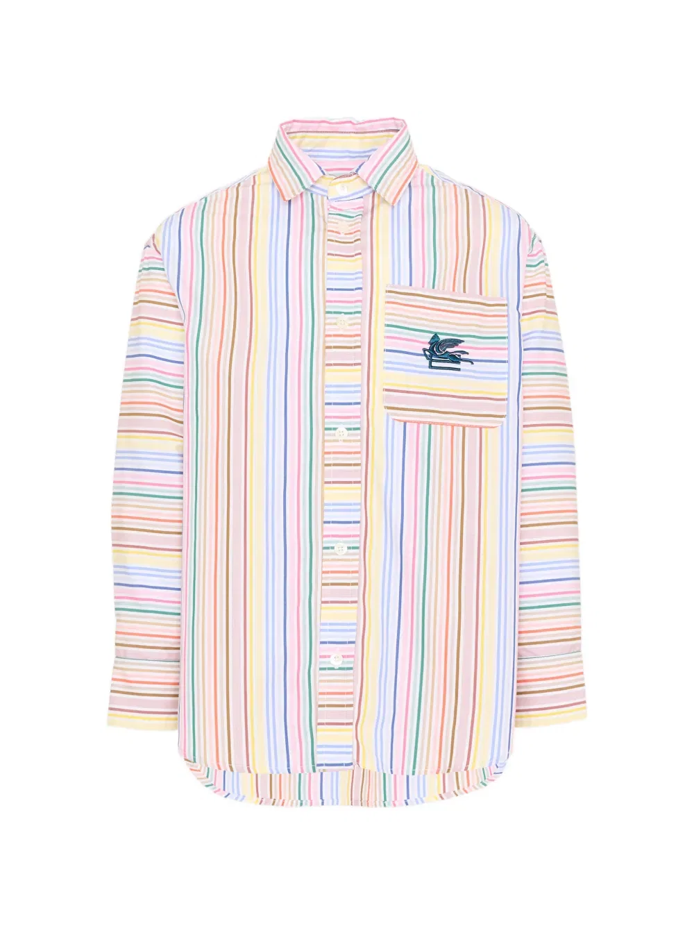 Полосатая рубашка с длинными рукавами Etro Kids, белый