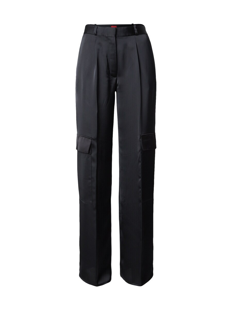 

Брюки со складками спереди HUGO Wide leg Pleat-Front Pants Hanira, черный
