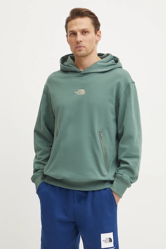 

Хлопковая толстовка Heritage Relaxed The North Face, зеленый