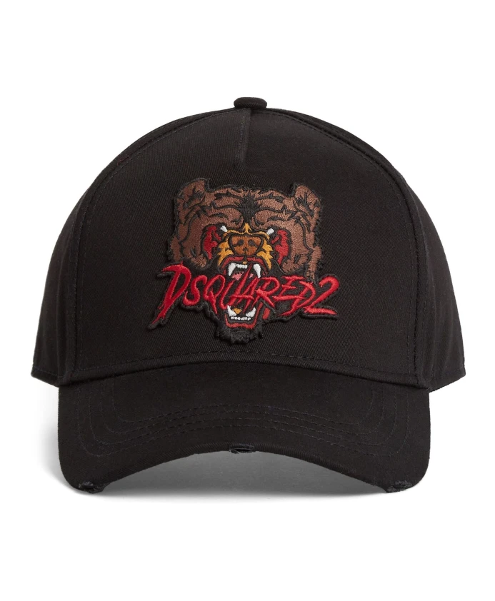 

Хлопковая бейсболка с логотипом Dsquared2, черный