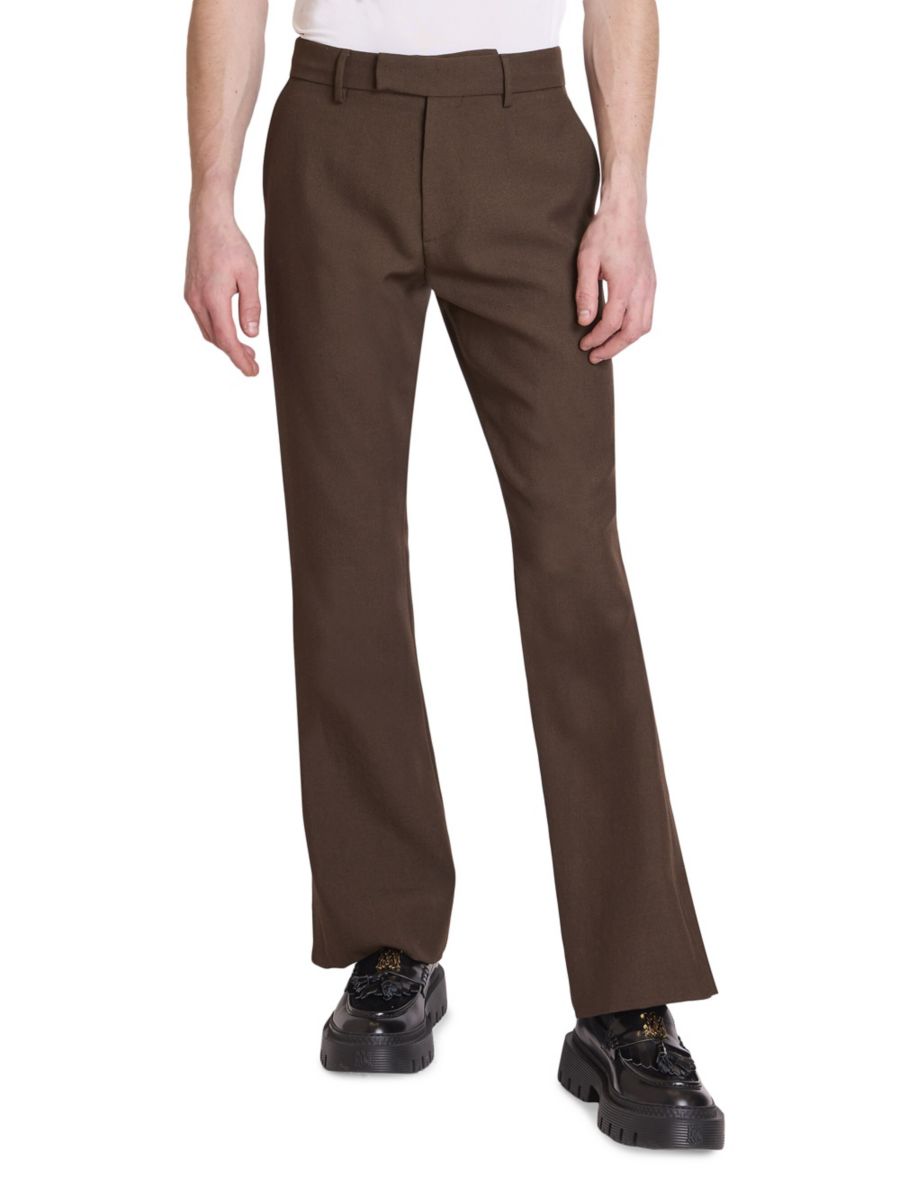 

Расклешенные шерстяные брюки Amiri, цвет Dark Brown