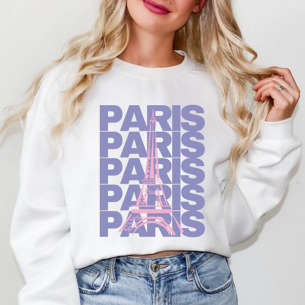 

Графический свитшот Paris stacked purple Simply Sage Market, White, Белый, Графический свитшот Paris stacked purple Simply Sage Market, White