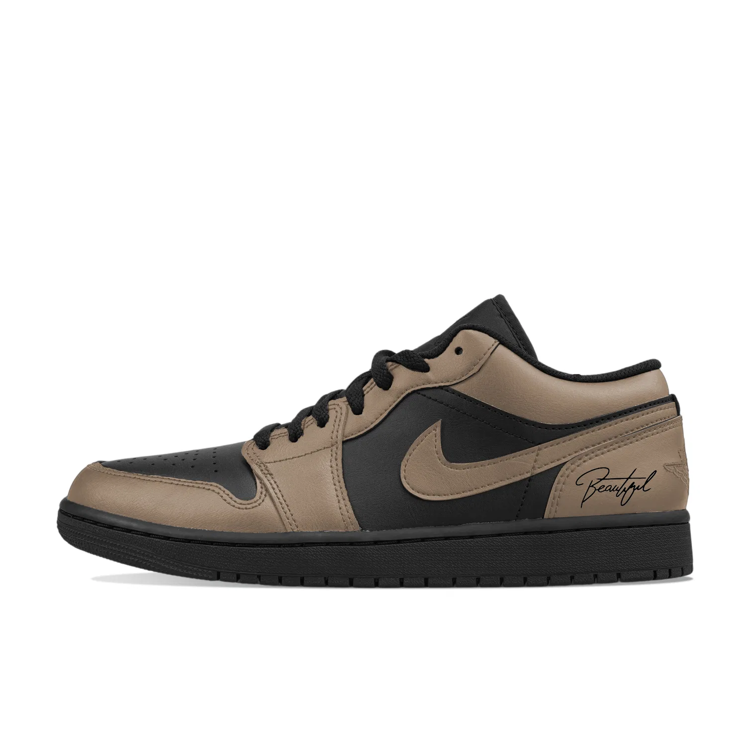 Кроссовки баскетбольные из кожи Jordan Air 1 Low Brown Black — фото 3