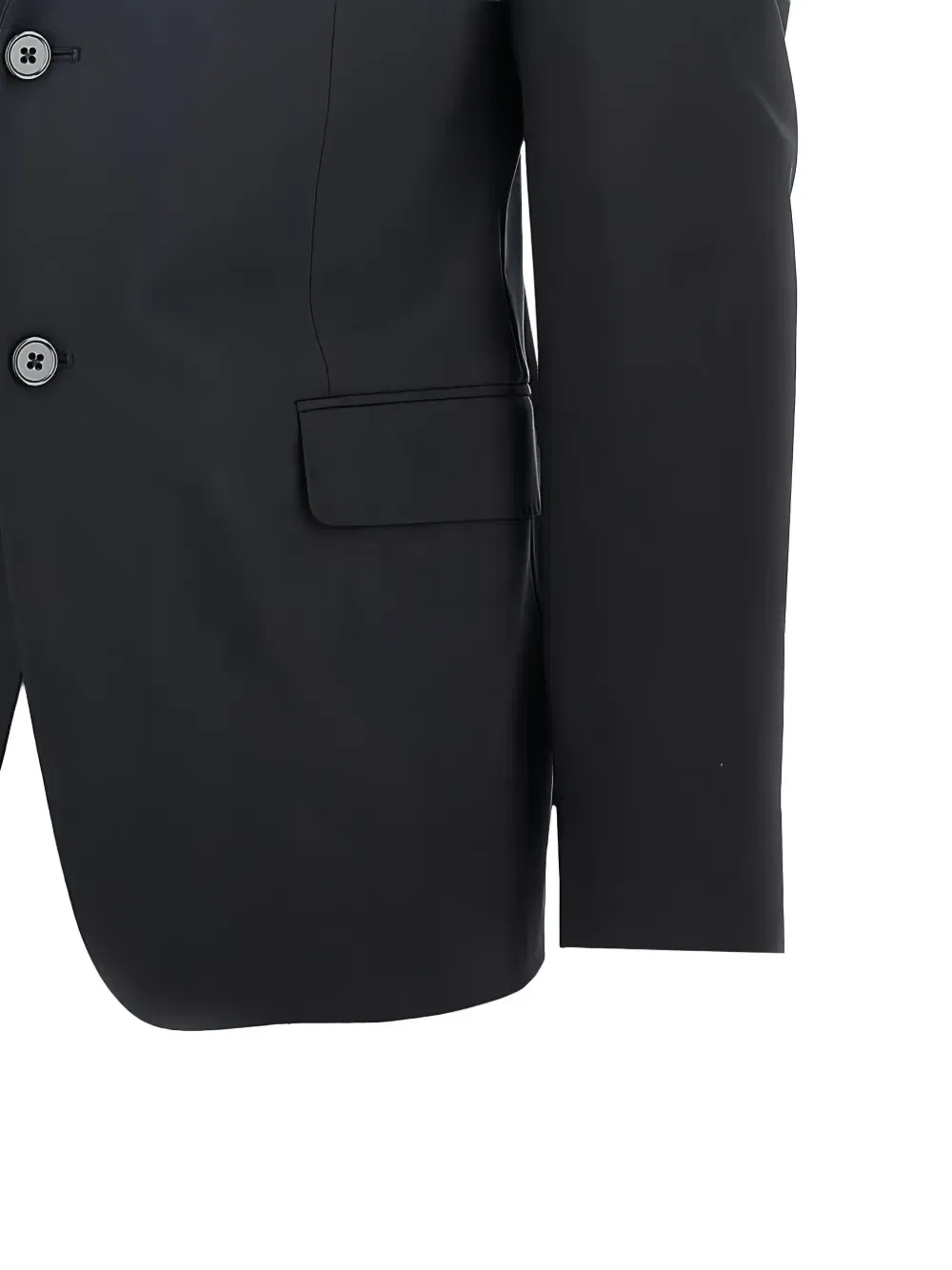 Однобортный костюм из шерстяной смеси Emporio Armani, черный — фото 2