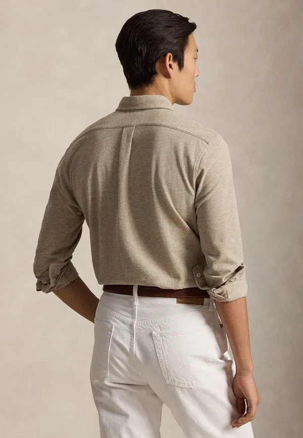 Футболка Polo Ralph Lauren Featherweight Mesh, цвет тусан бежевый хизер — фото 3