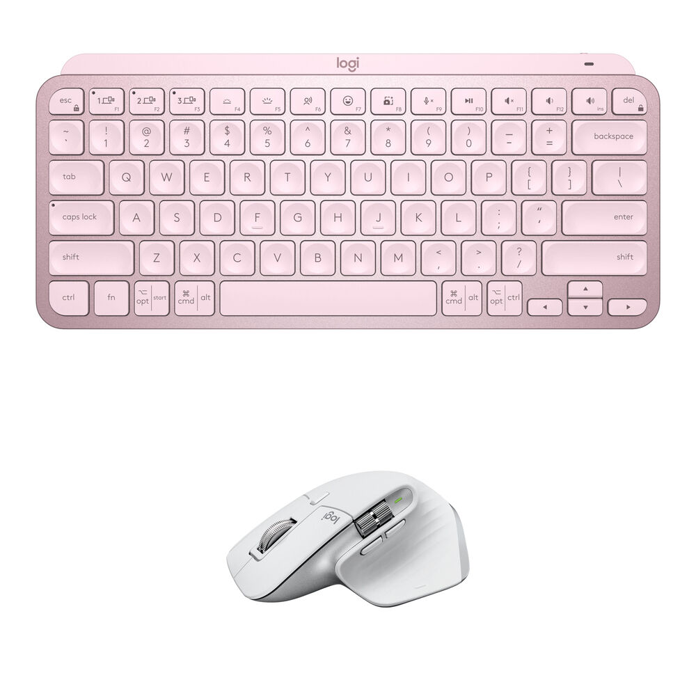 

Комплект из беспроводной клавиатуры Logitech MX Keys Mini и мыши MX Master 3S (розовый/бледно-серый)