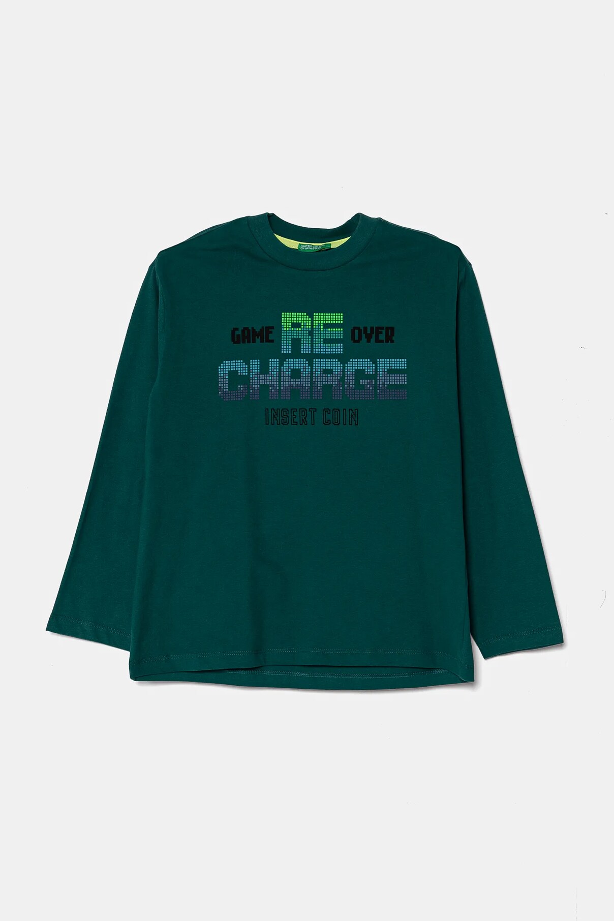 

Хлопковая детская кофта с длинными рукавами United Colors Of Benetton, зеленый