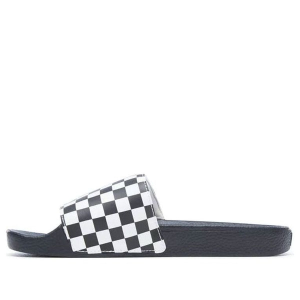 

Тапочки slide-on 'checkerboard white black' Vans, черный