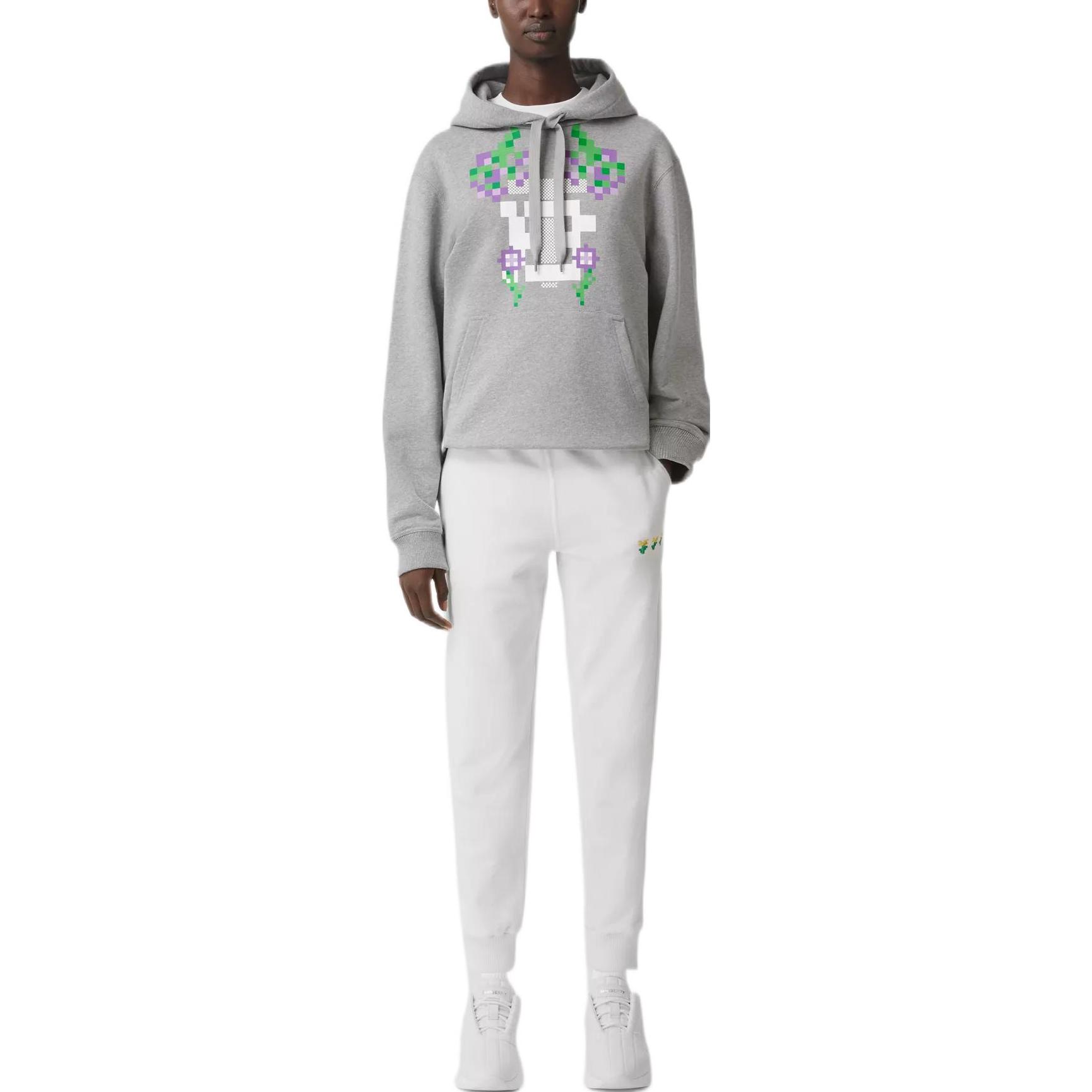 Футболка Burberry с монограммой Minecraft, хлопок, бледно-серый меланж, серый — фото 4