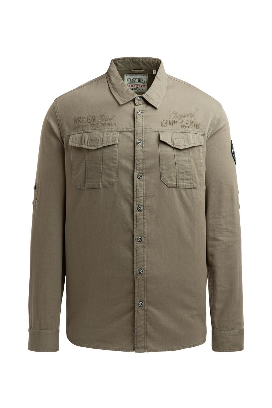 

Рубашка на пуговицах классического кроя CAMP DAVID, Khaki