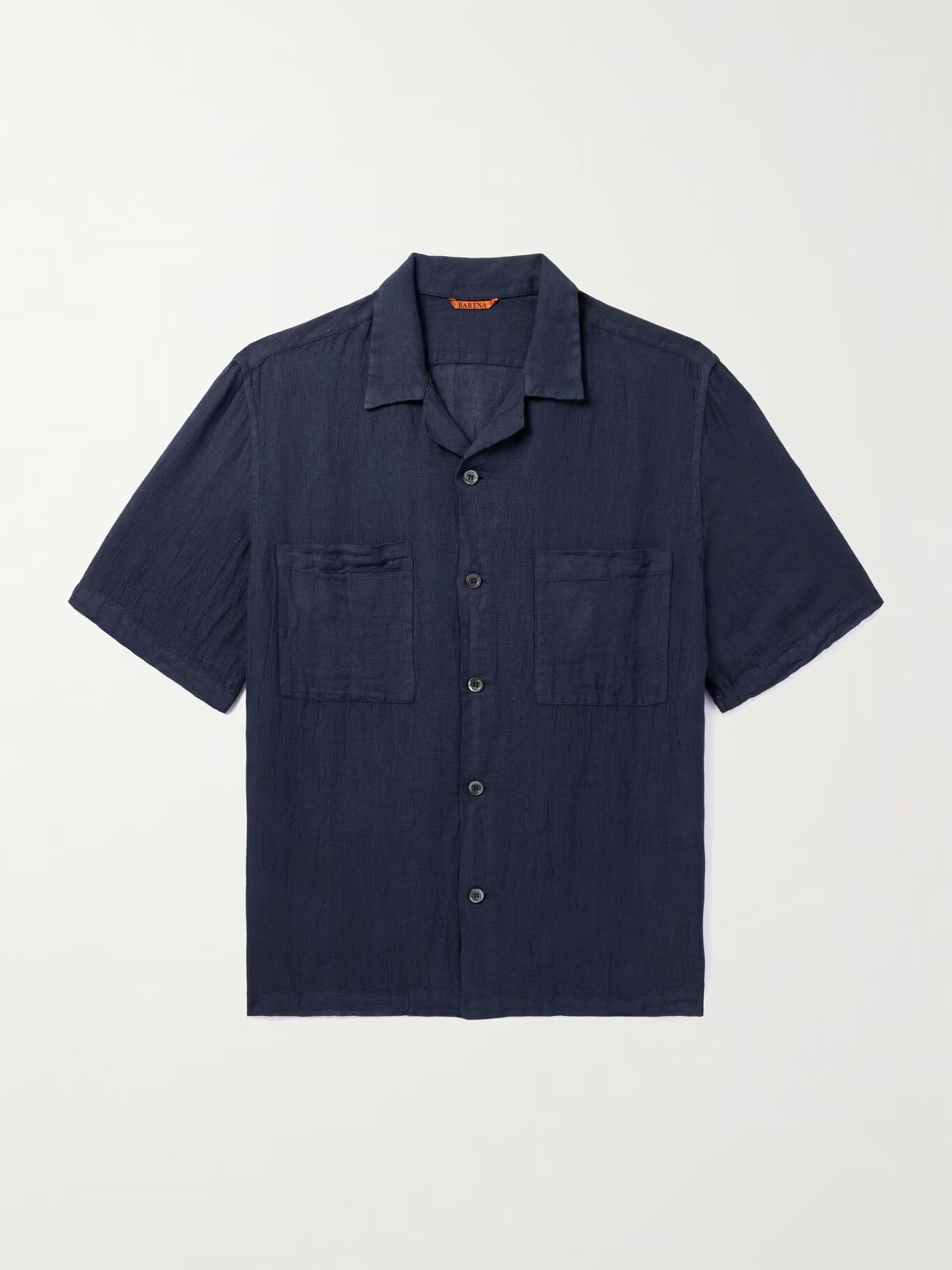 

Рубашка Solana Camp-Collar из льна и хлопчатобумажной ткани BARENA, синий