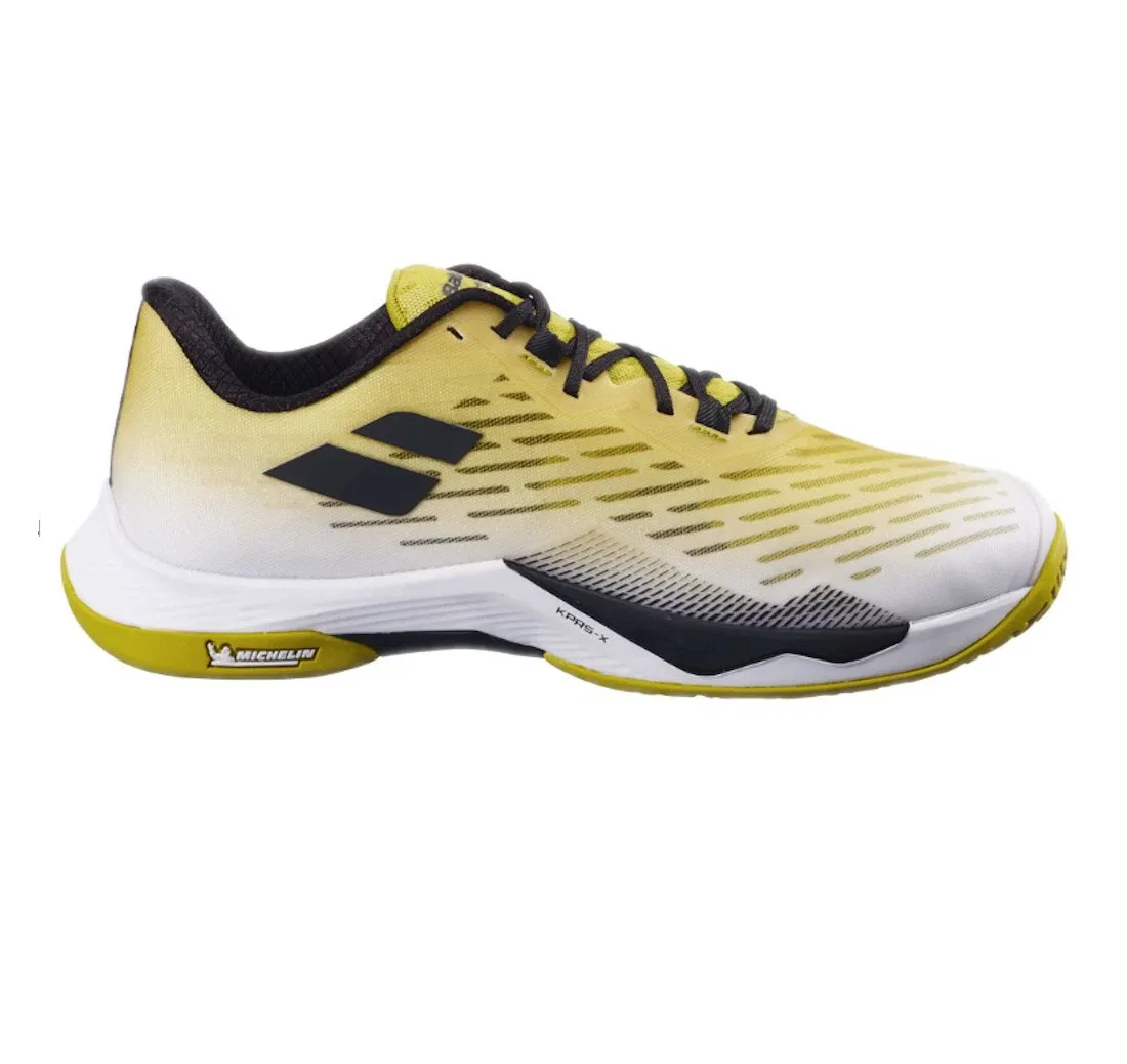 Мужские кроссовки для бадминтона «Shadow Tour 5» от Babolat, White X Gold — фото 2