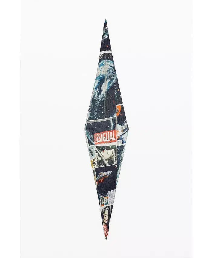 

Женский мятый шарф-коллаж Desigual, черный