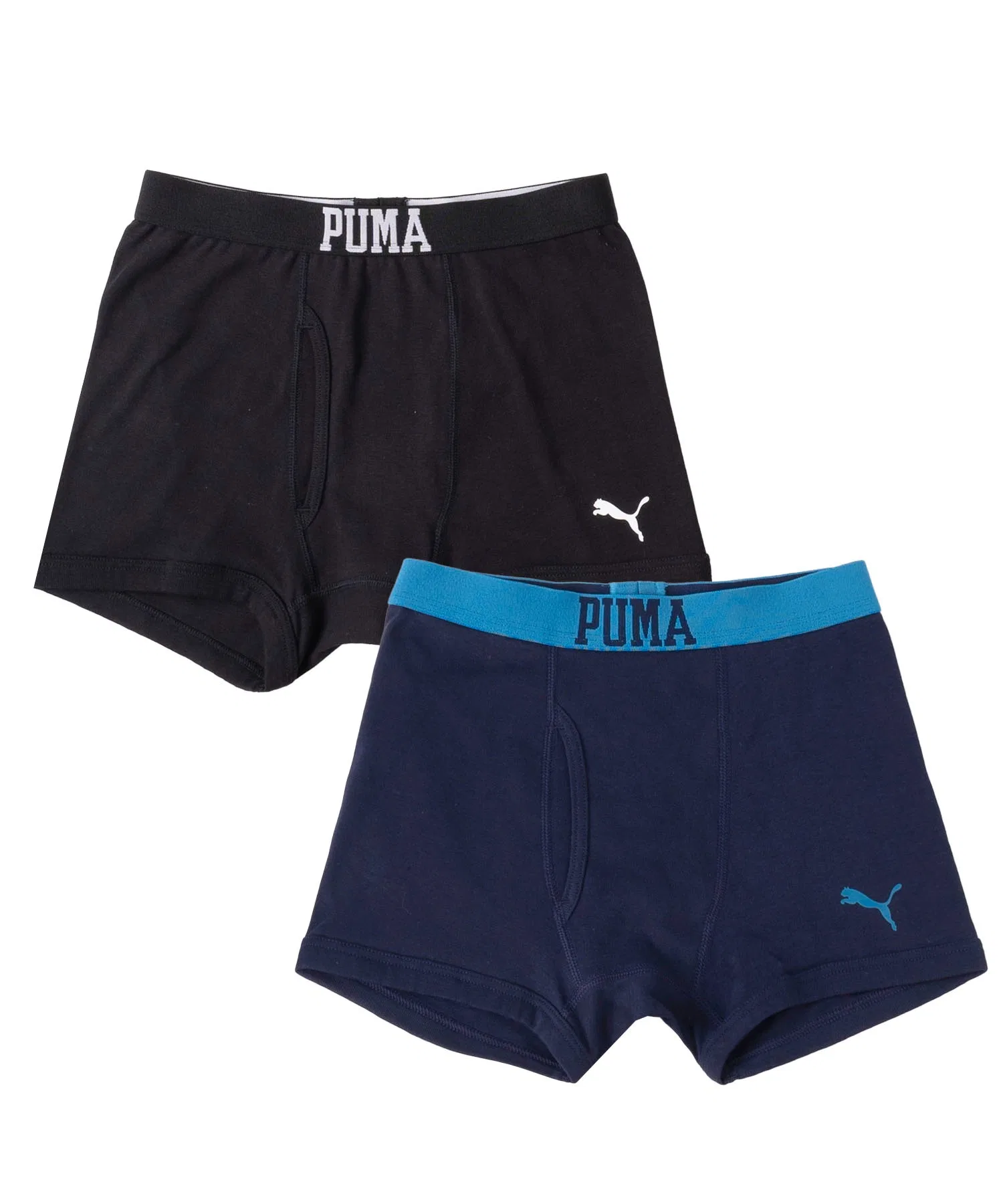 Детские боксеры PUMA, хлопок, с застежкой спереди, комплект из 2 штук, логотип бренда, удобное нижнее белье (трусы/плавки).
