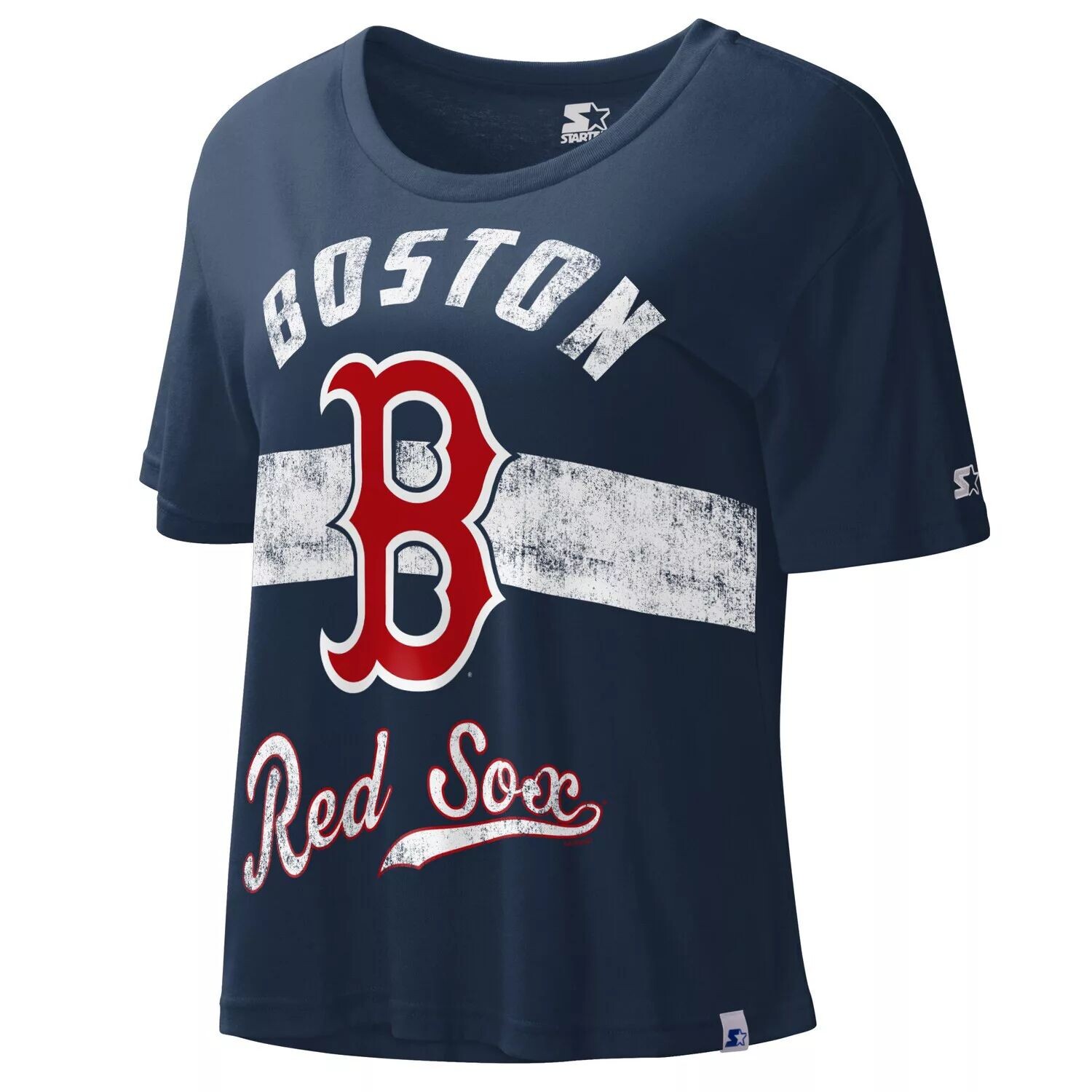 

Женский укороченный топ темно-синего цвета Boston Red Sox Record Setter для начинающих Starter