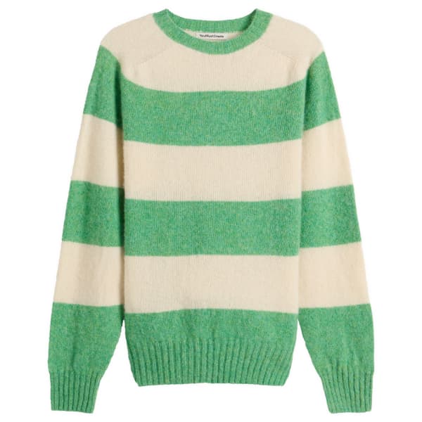 

Джемпер Suedehead в полоску с круглым вырезом Ymc, зеленый & off белый