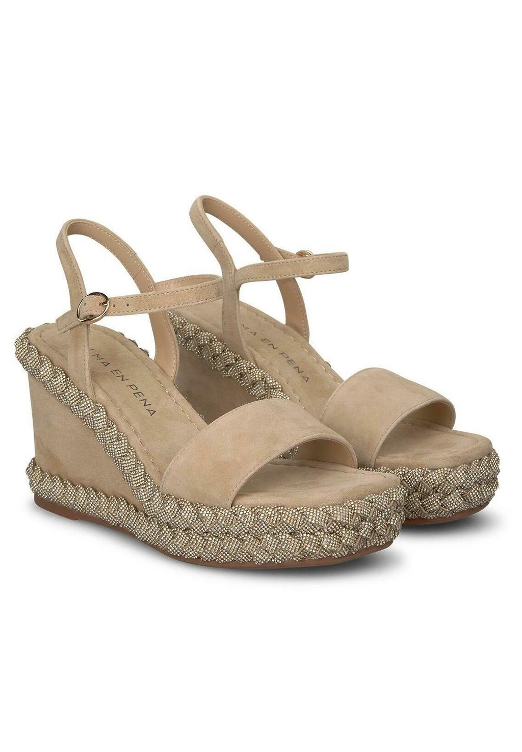 Босоножки на танкетке TACÓN - Platform sandals Alma en Pena, песочный — фото 2