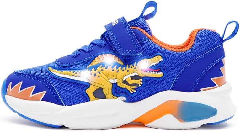 

Детские кроссовки EXDINO с динозаврами и светящимися элементами, модные светящиеся кроссовки для мальчиков и девочек, синий