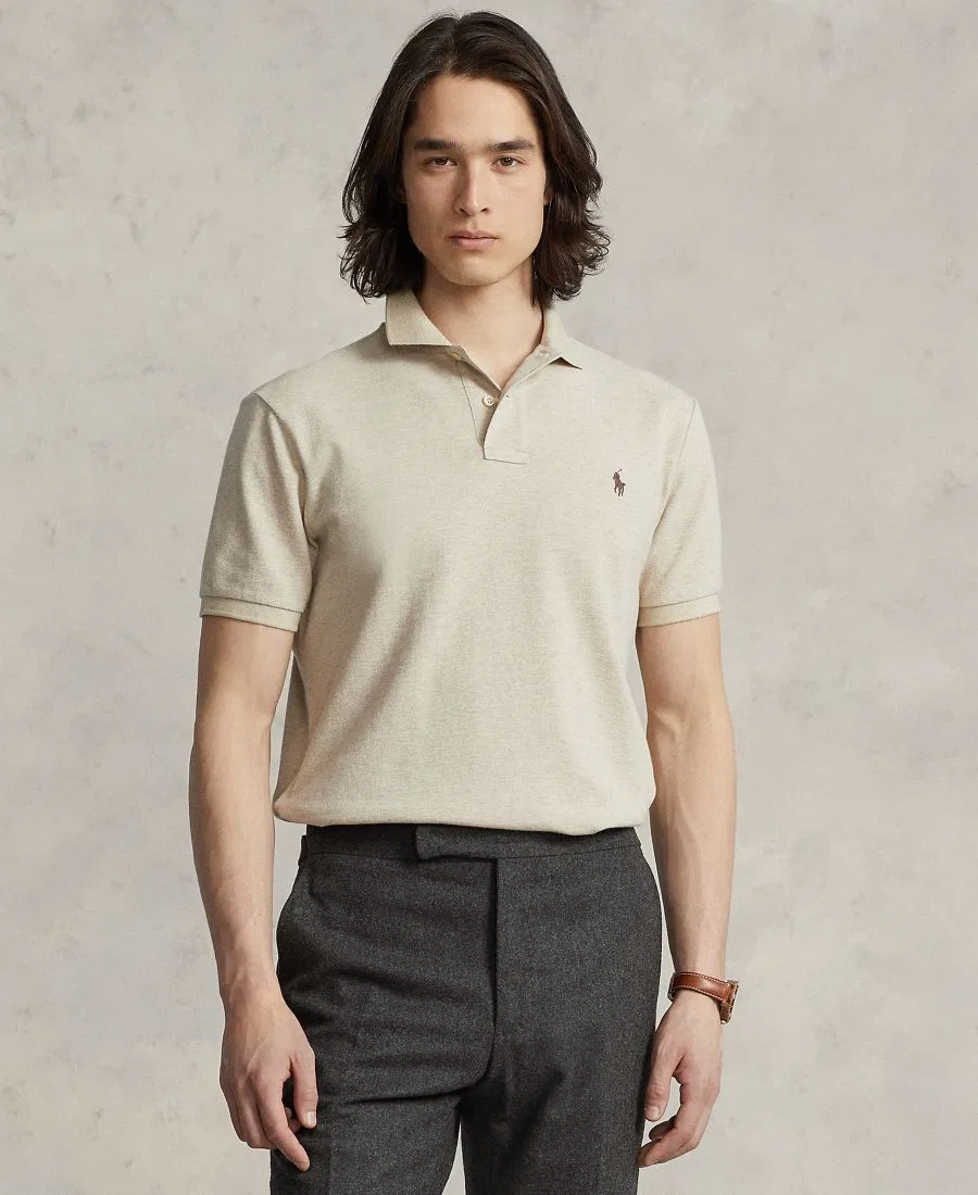 Мужская классическая сетчатая рубашка-поло Polo Ralph Lauren, Expedition Dune Heather