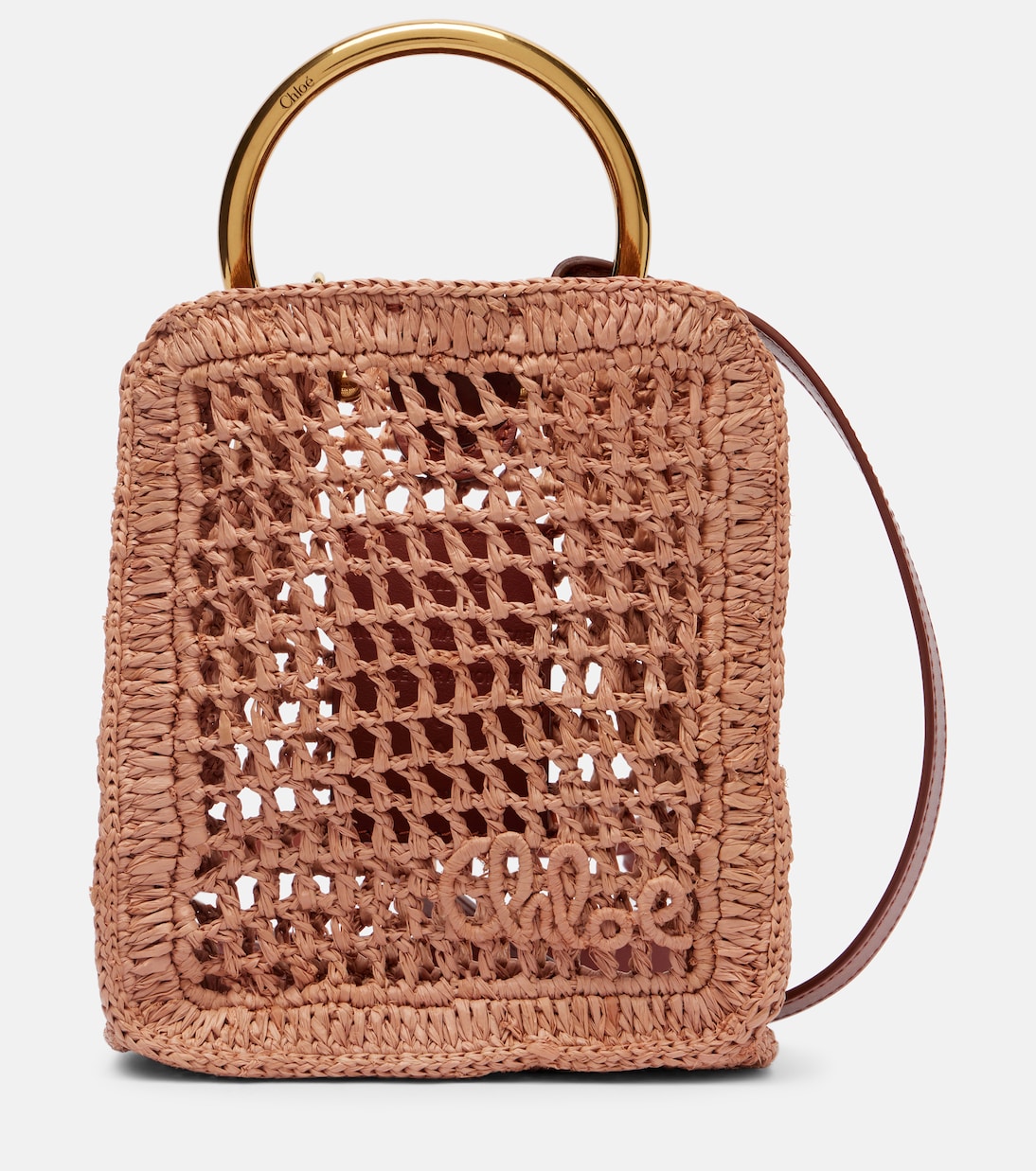 

Летняя мини-сумка через плечо из рафии Banana Mini Chloé, Summery Beige