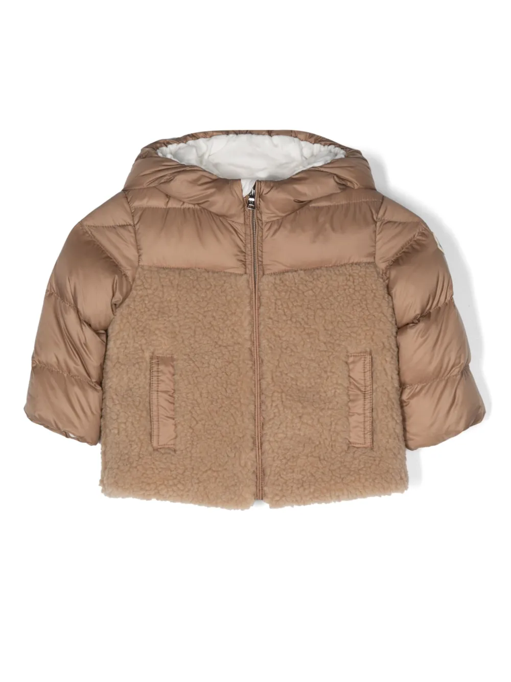 

Пуховик с капюшоном Moncler Enfant, нейтральный