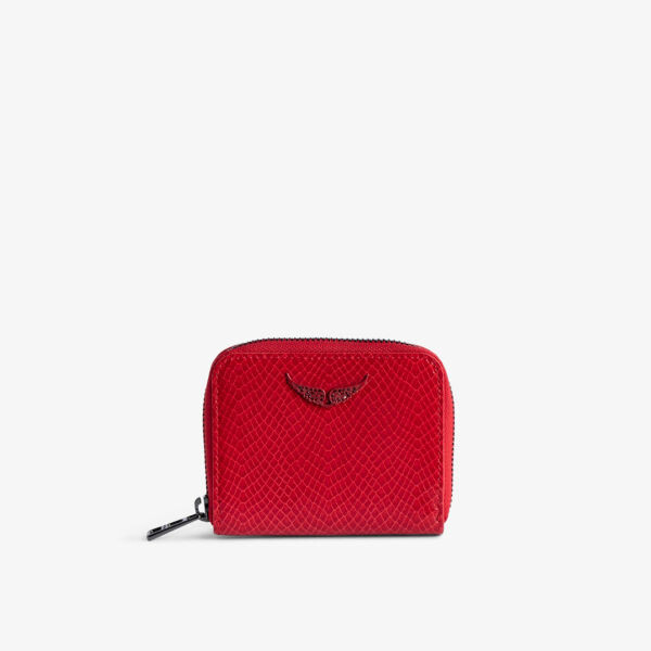 

Кошелек на молнии из тисненой кожи с крыльями Zadig&Voltaire, цвет power