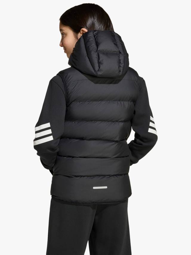 Детская утепленная жилетка с капюшоном из синтетического пуха adidas, Black — фото 2