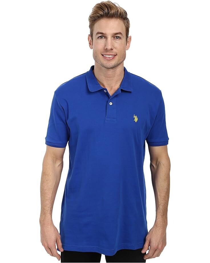 Поло U.S. POLO ASSN. Solid Interlock Polo, кобальтово-синий