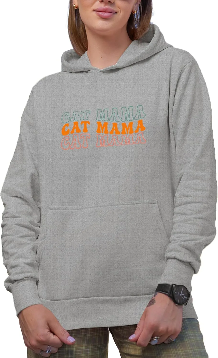 

Толстовка с капюшоном Cat Mama, подарок для мам кошек Make Your Mark Design
