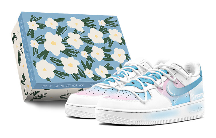 

Кроссовки Nike Air Force 1 Skateboarding Shoes Men Low-top Pink/blue, голубой, Синий, Кроссовки Nike Air Force 1 Skateboarding Shoes Men Low-top Pink/blue, голубой