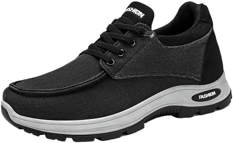 

Мужские кеды из канвы - дышащий джинсовый дизайн, мягкая подошва для бега и упражнений Hoalox, черный