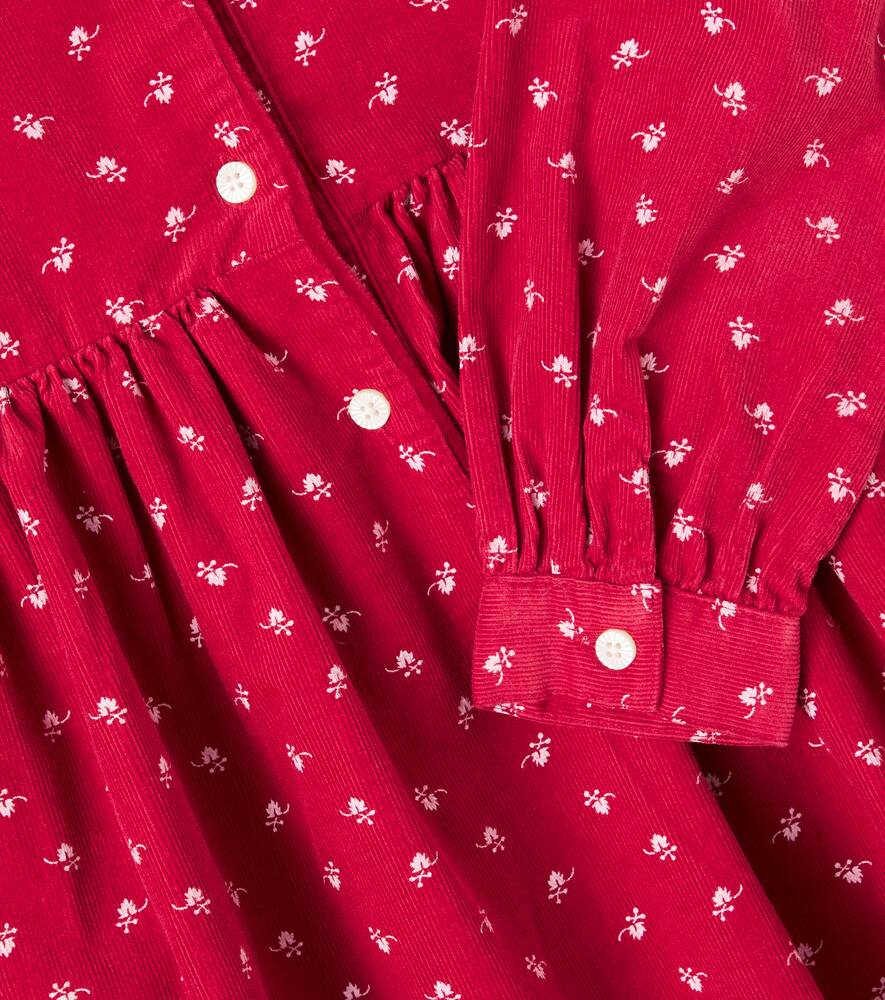 Цветочное платье из хлопкового вельвета Polo Ralph Lauren Kids, Snowberry Garden — фото 2