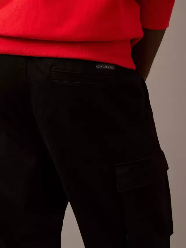 Брюки-карго из смесовой хлопковой ткани, черные Calvin Klein — фото 3