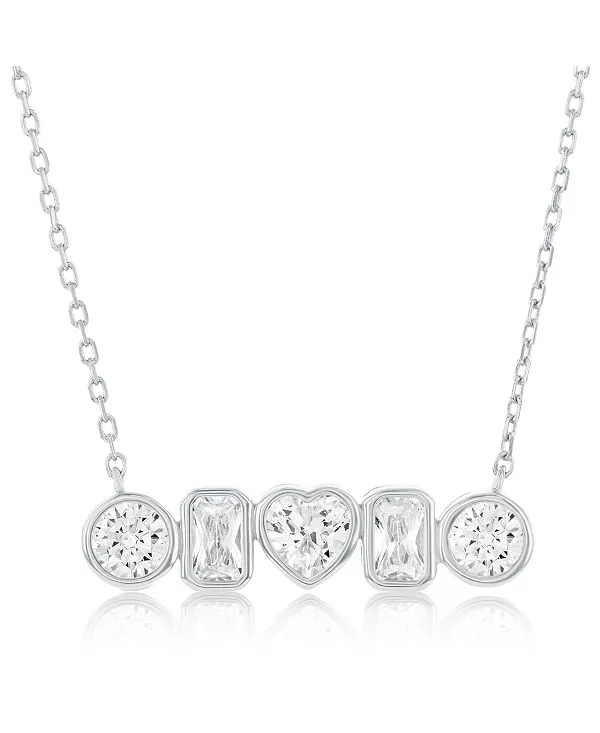 

Ожерелье из стерлингового серебра с разноцветными фианитами в оправе из стерлингового серебра Simona, silver