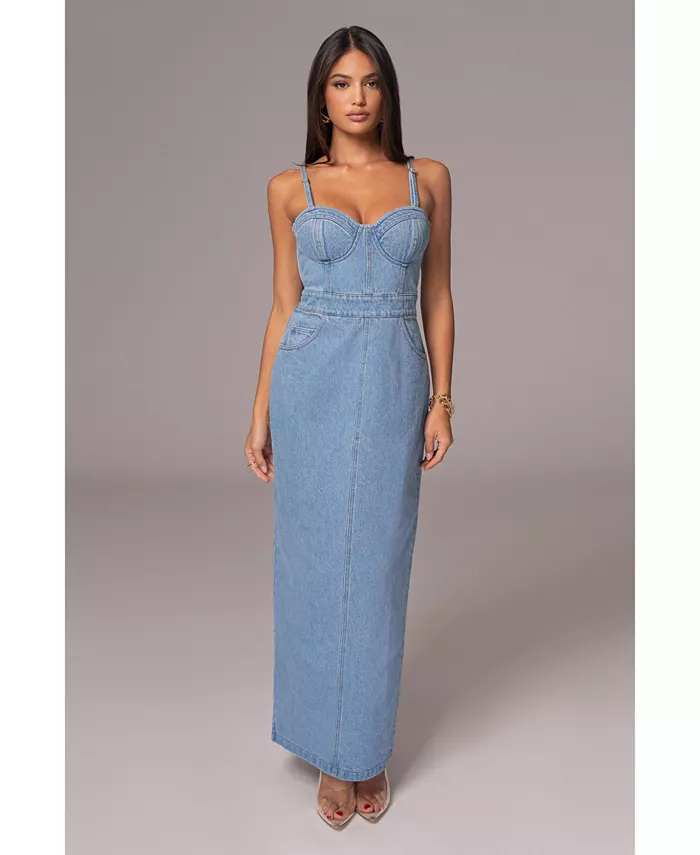 

Женское платье-бюстье Mara Denim JLUXLABEL, синий