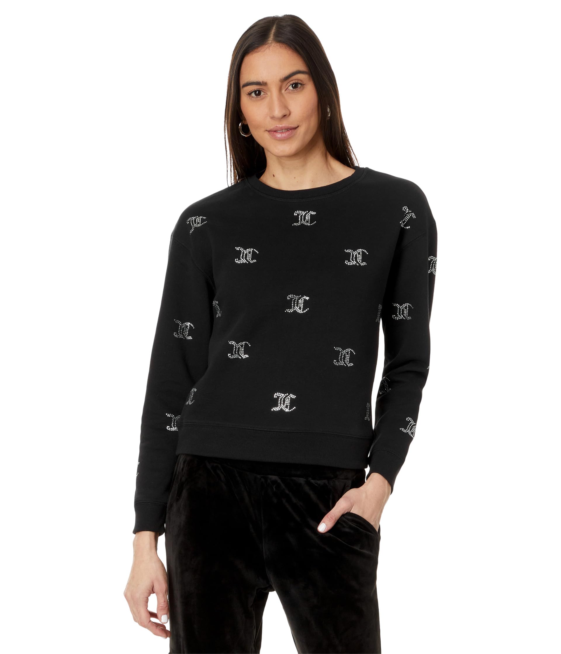 

Толстовка Juicy Couture All Over Hotfix Pullover Sweatshirts, Liquorice
