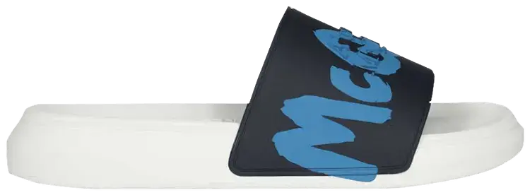 Шлепанцы Alexander McQueen Wmns Rubber Pool Slide 'Graffiti - Navy', синий