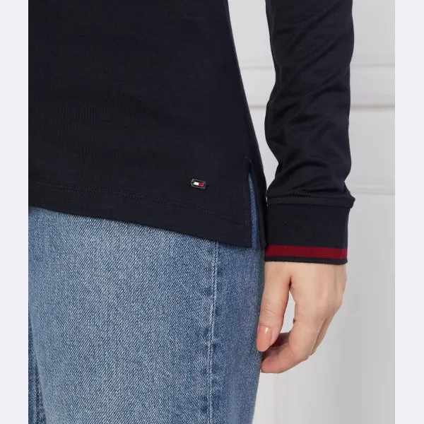 Polo Split Global Str Ls Slim Fit Tommy Hilfiger, синий — фото 4
