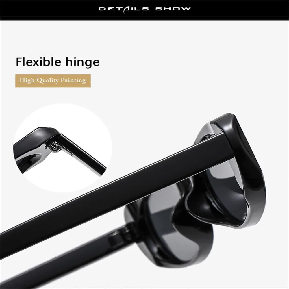 

Солнцезащитные очки в узкой оправе для женщин, очки «кошачий глаз», классические очки в узкой оправе, ретро-стиль, эллиптические очки U-образной формы KTUCN, Demi