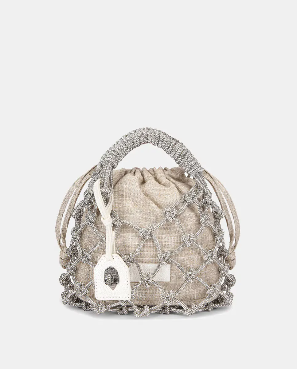 

Сумка с блестками в технике макраме Kurt Geiger, серебряный