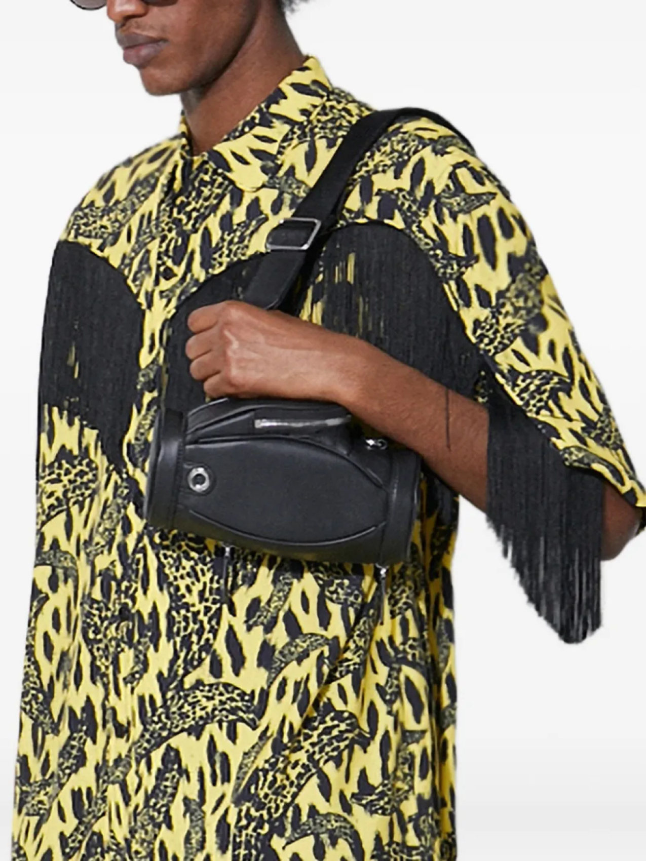 

Рубашка Fiorucci с леопардовым принтом и бахромой, желтый