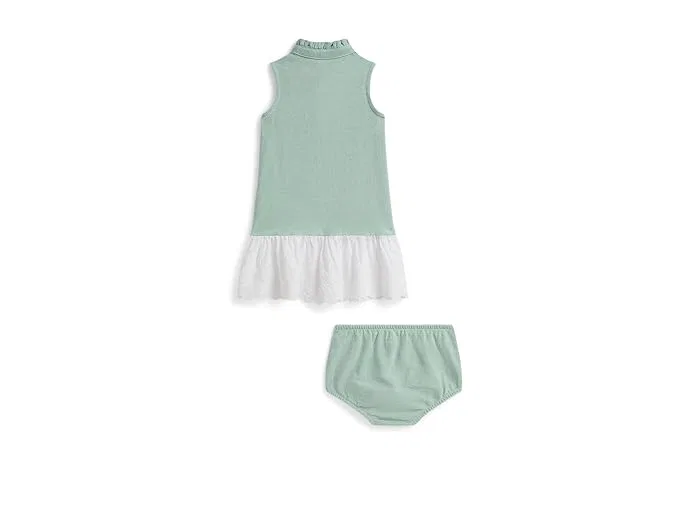 Платье с сеткой и шароварами Eyelet Cotton Mesh Dress & Bloomer Polo Ralph Lauren Kids, New Sapphire/White — фото 2