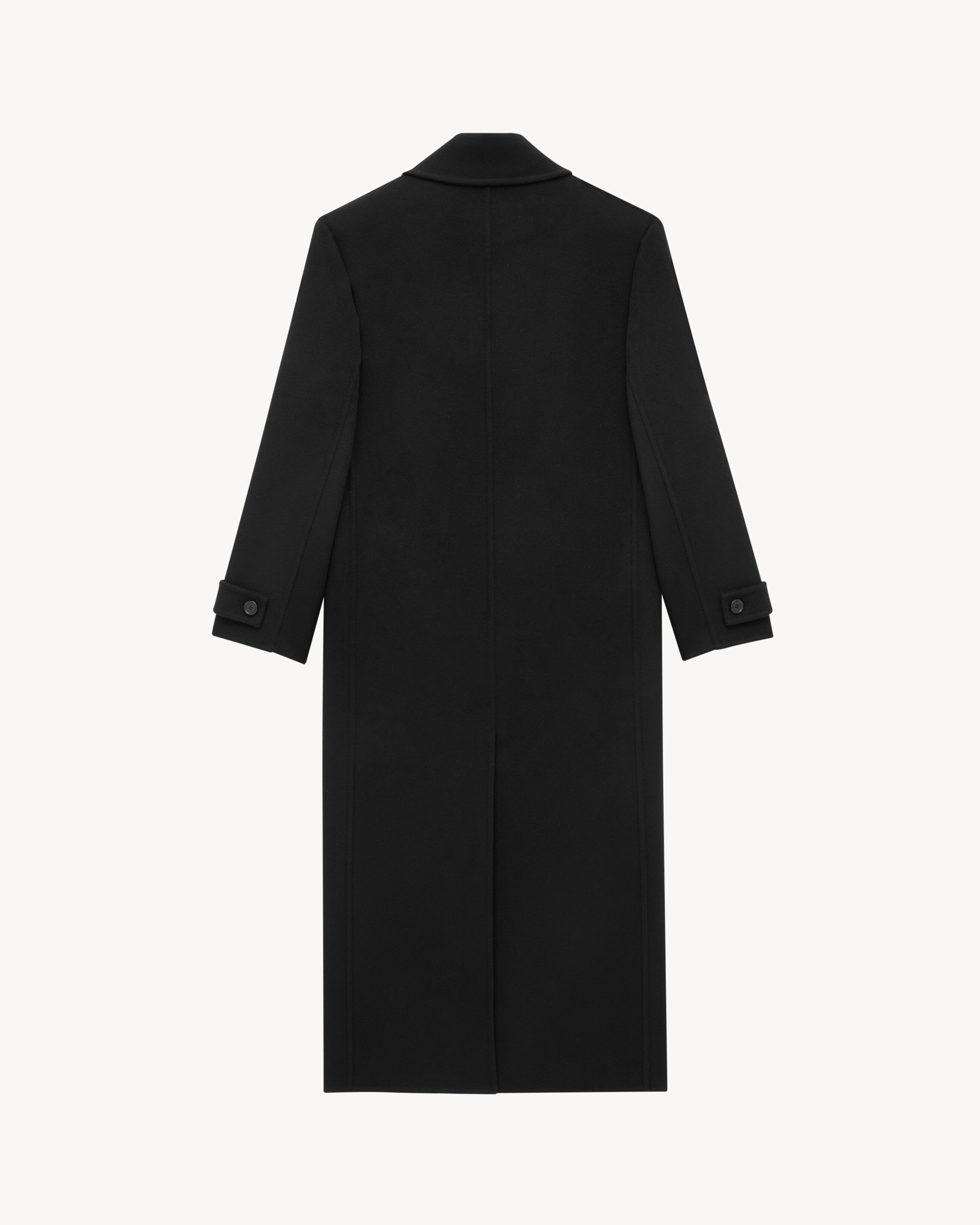 Длинное пальто из ворсистого кашемира и шерсти Saint Laurent, черный — фото 2