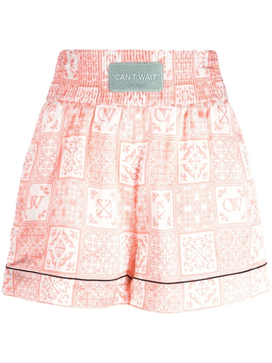 

Короткие шорты с завышенной талией и логотипом Off-White, розовый