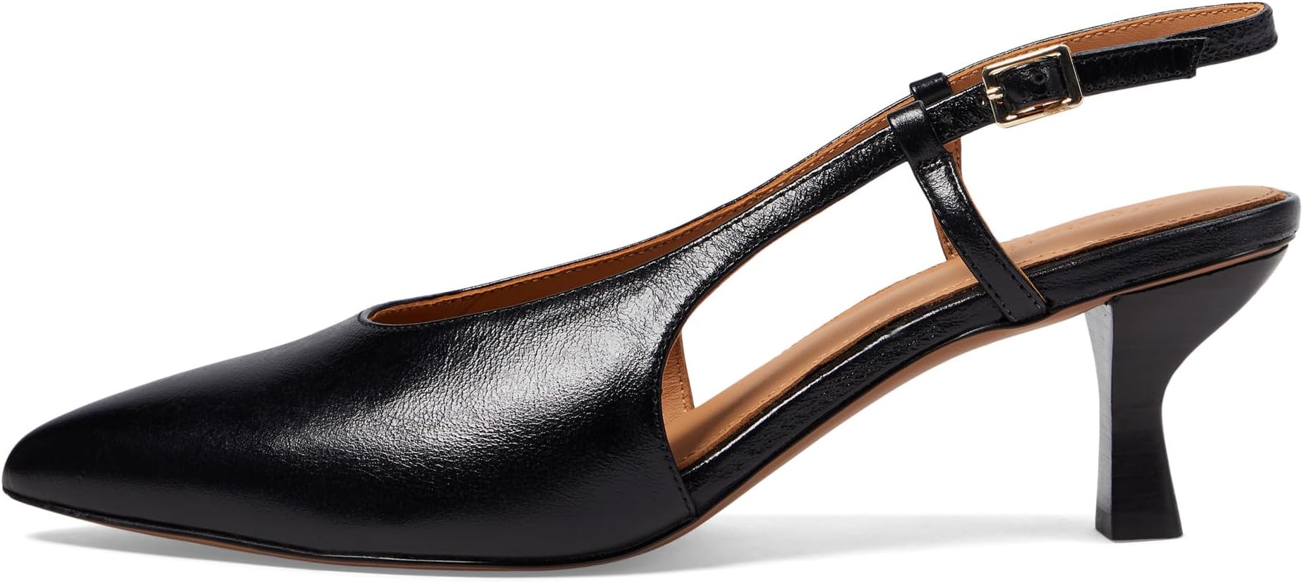 Туфли Madewell The Debbie Slingback Pump In Leather, цвет True Black — фото 4