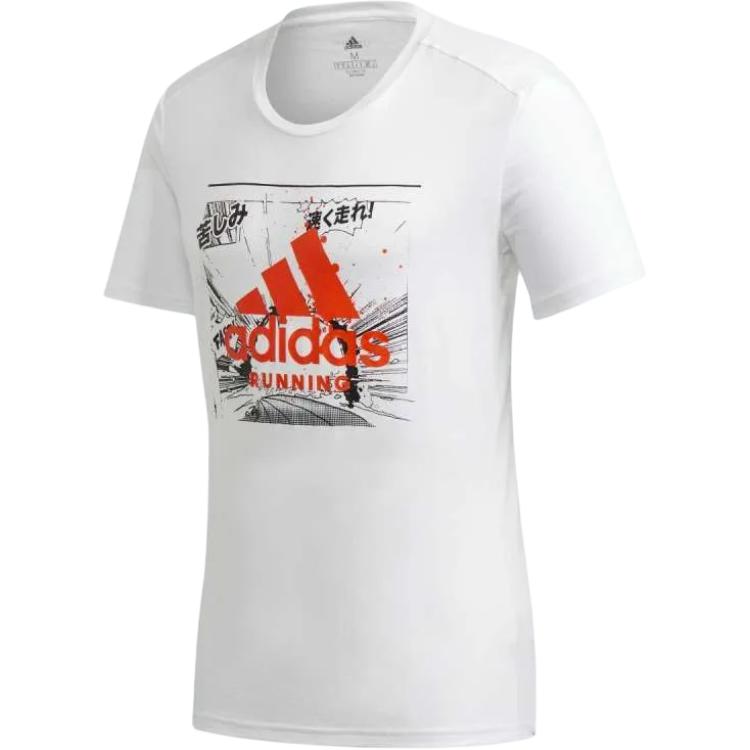 

Быстрая графическая футболка мужская белая Adidas