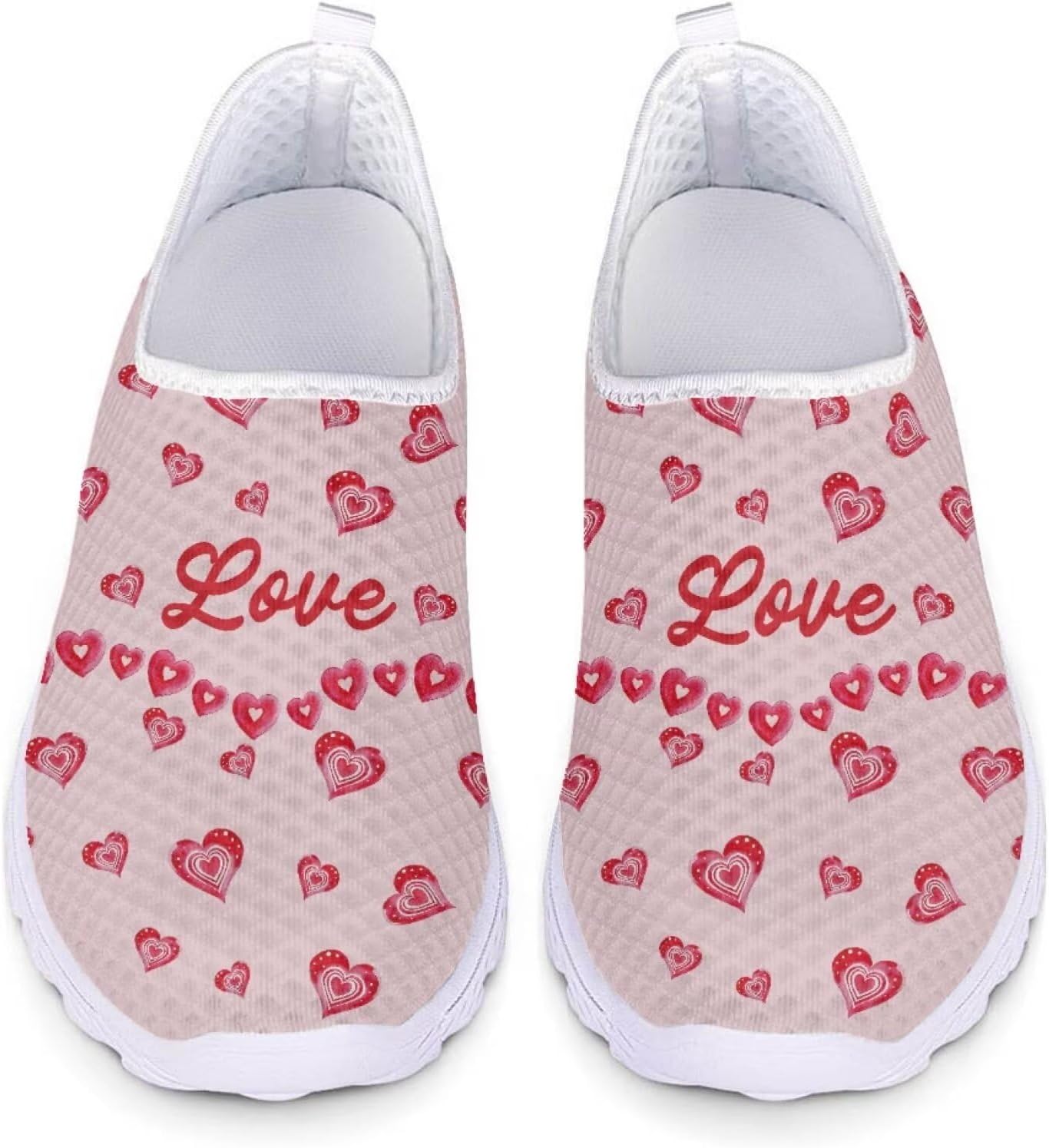 

Кроссовки Belidome для женщин и мужчин, водонепроницаемые слипоны для ходьбы, бега и походов, спортивные, дышащие, легкие, Love Heart Print